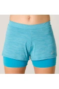 SHORTS ASICS COLOR 2 IN 1 FEMININO - Verde/azul SHORTS ASICS COLOR 2 IN 1 FEMININO - Verde/azul