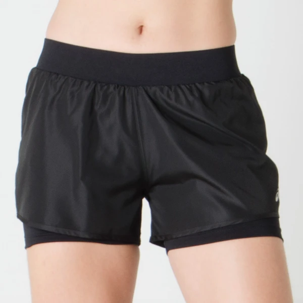 SHORTS ASICS CORE 2IN1 FEMININO - Preto