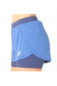 SHORTS ASICS RUNNING BLEND 2IN1 FEMININO - Azul/marinho SHORTS ASICS RUNNING BLEND 2IN1 FEMININO - Azul/marinho