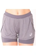 SHORTS ASICS RUNNING BLEND 2IN1 FEMININO - Grafite/chumbo