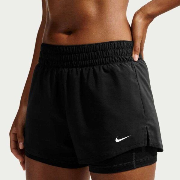 SHORTS NIKE ONE DF MR 3IN 2IN FEMININO - Preto/branco