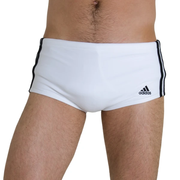 SUNGA ADIDAS LATERAL LARGA 3S NOVO - Branco