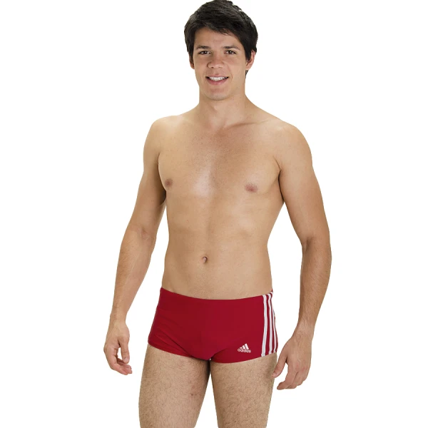 SUNGA ADIDAS LATERAL LARGA 3S NOVO - Vermelho