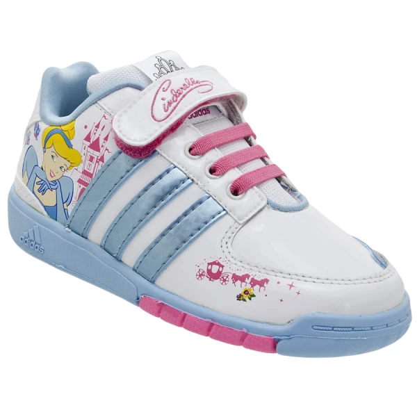 TÊNIS ADIDAS DISNEY PRINCESAS INFANTIL - Branco/azul celeste