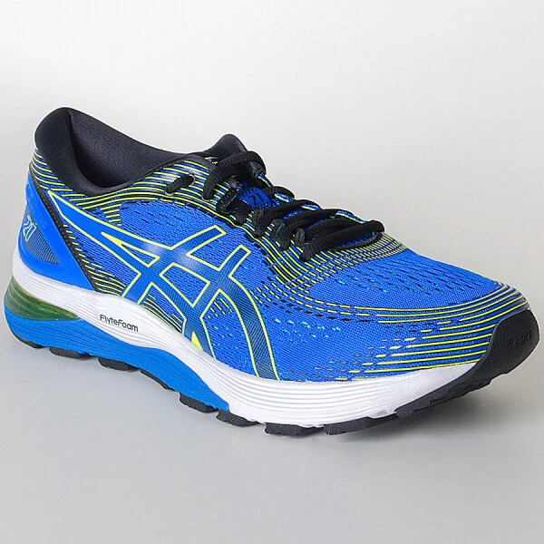 TÊNIS ASICS GEL NIMBUS 21 MASCULINO - Azul/amarelo