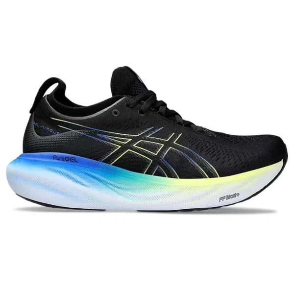 TÊNIS ASICS GEL NIMBUS 25 MASCULINO - Preto/amarelo