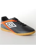 TÊNIS FUTSAL UMBRO INDOOR DRAKO - Preto/laranja