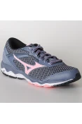 TÊNIS MIZUNO WAVE HAWK FEMININO - Grafite/rosa
