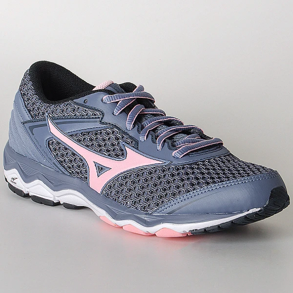 TÊNIS MIZUNO WAVE HAWK FEMININO - Grafite/rosa