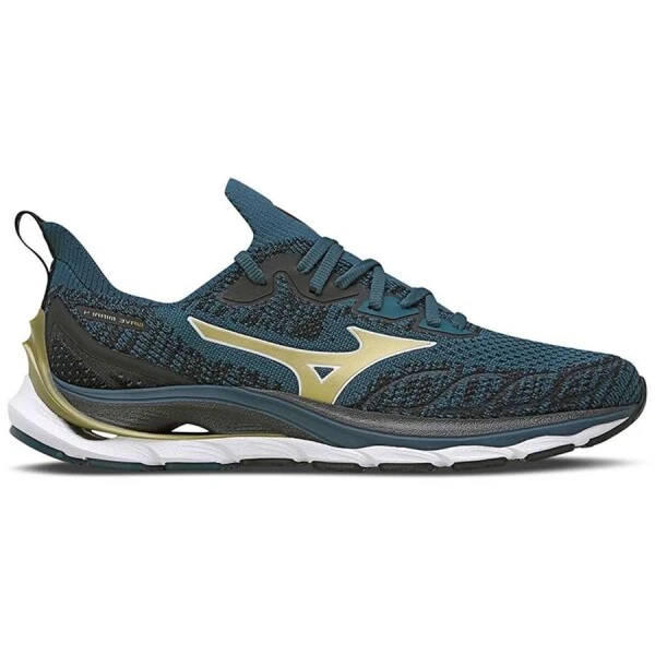 TÊNIS MIZUNO WAVE MIRAI 4 MASCULINO - Azul/dourado