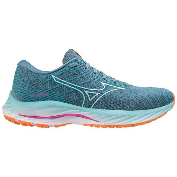 TÊNIS MIZUNO WAVE RIDER 26 FEMININO - Azul/laranja