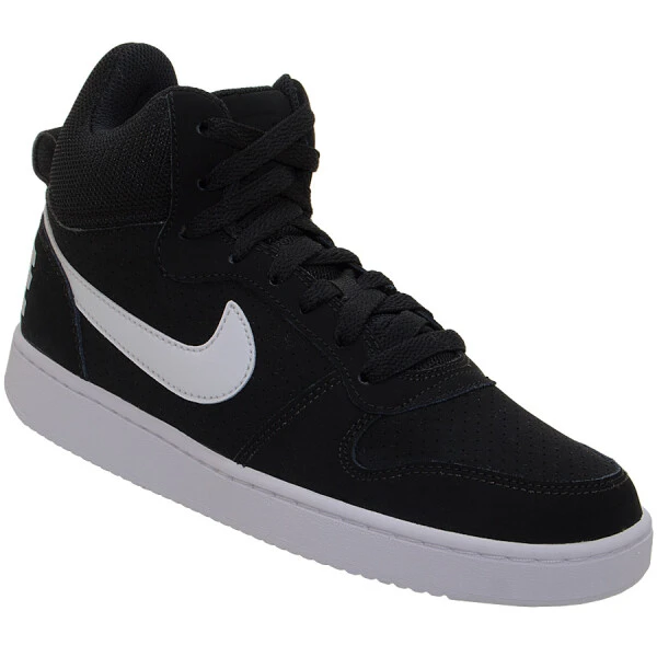 TÊNIS NIKE CANO ALTO COURT BOROUGH MID FEMININO - Preto/branco
