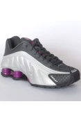 TÊNIS NIKE SHOX R4 FEMININO - Prata/roxo TÊNIS NIKE SHOX R4 FEMININO - Prata/roxo