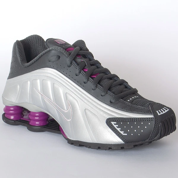 TÊNIS NIKE SHOX R4 FEMININO - Prata/roxo