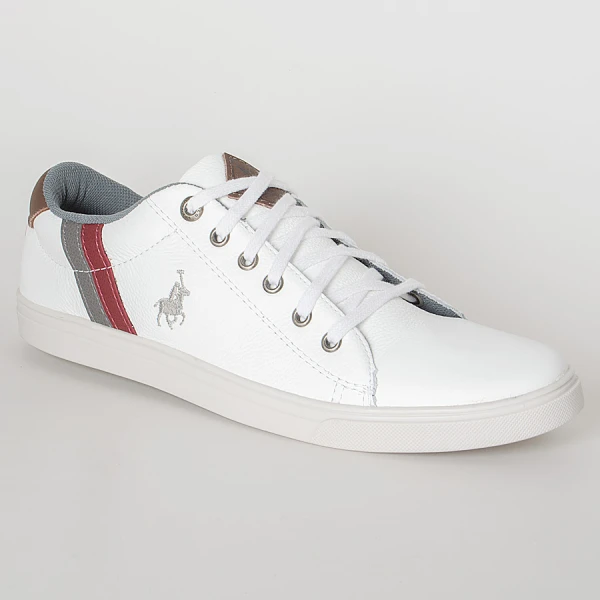 TÊNIS POLO ROYAL STRIPES MASCULINO - Branco/marrom