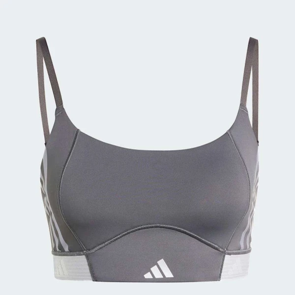 TOP ADIDAS HYPERGLAM SUPORTE LEVE FEMININO - Chumbo