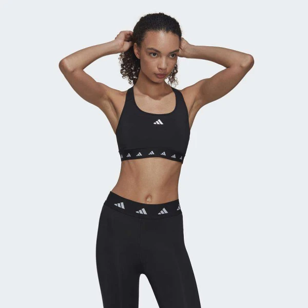 TOP ADIDAS POWER MEDIO SUPORTE TECHFIT FEMININO - Preto