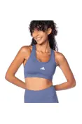 TOP ADIDAS TREINO BASICO SUPORTE MEDIO FEMININO - Azul/branco