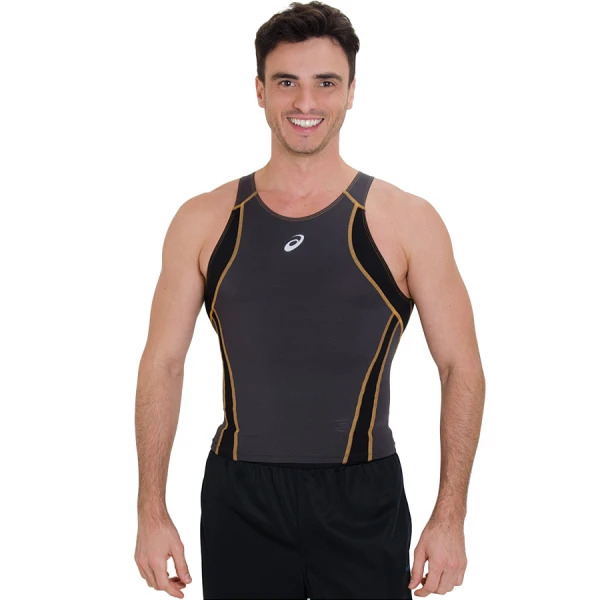 TOP ASICS COMPRESSAO TANK MASCULINO - Chumbo