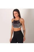 TOP COLCCI ESTAMPADO FEMININO - Chumbo