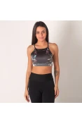 TOP COLCCI ESTAMPADO FEMININO - Chumbo