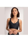 TOP LIVE CROSS ESSENTIAL FEMININO - Preto/grafite TOP LIVE CROSS ESSENTIAL FEMININO - Preto/grafite