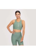 TOP LIVE HALTER ICON LUX FEMININO - Verde