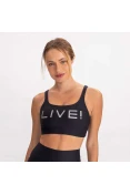 TOP LIVE ICON LUX FEMININO - Preto