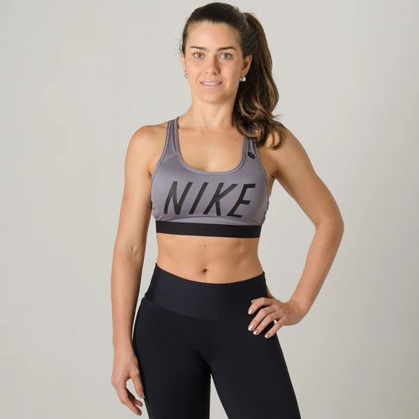 TOP NIKE SWOOSH LOGO FEMININO - Grafite/preto