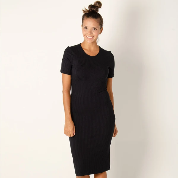 VESTIDO COLCCI CANELADO FEMININO - Preto